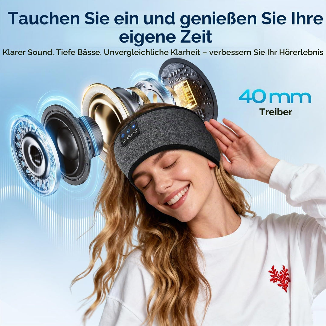 LC-dolida Schlafkopfhörer Bluetooth Kopfhörer Stirnband Bluetooth Kopfhörer zum Schlafen,Sportskopfh