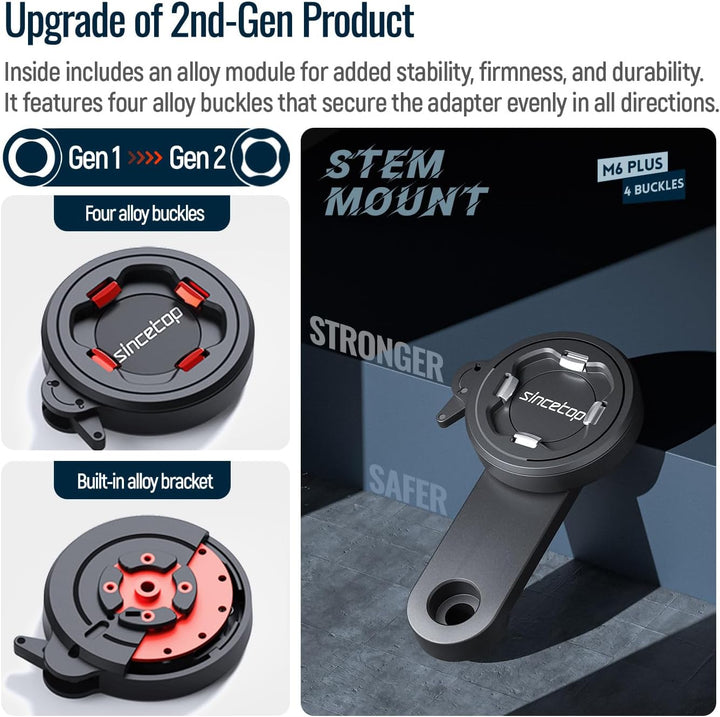 sincetop Bike Phone Mount für Mountain Bicycle, Universal Aluminium Rennrad Vorbaukappe Handyhalter,