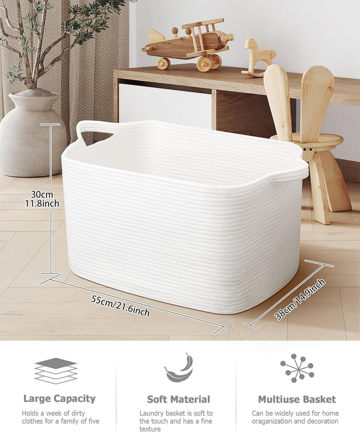 JOJOSEE Faltbarer Wäschekorb, Korb Aufbewahrung, 63L Grosse Aufbewahrungskorb, Laundry Baskets aus B