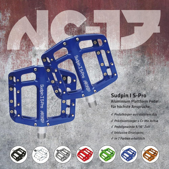 NC-17 Sudpin I S-Pro Aluminium Plattform Pedale / Mountainbike Pedal / BMX Pedal / Präzisionslager +