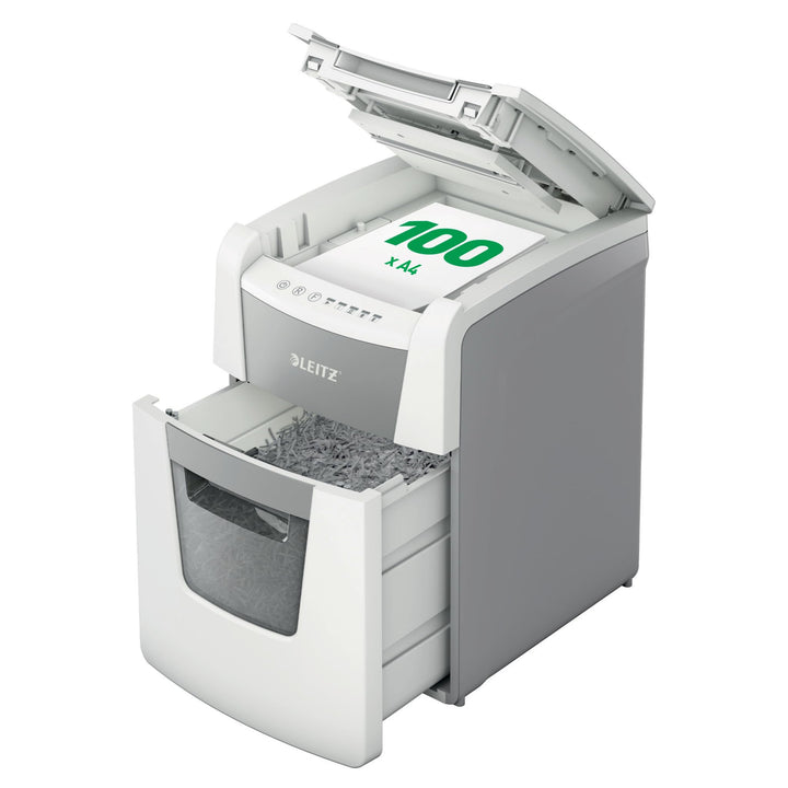 Leitz IQ Autofeed Small Office Partikelschnitt Automatischer Aktenvernichter P4, 100 Blatt, 34l-Abfa