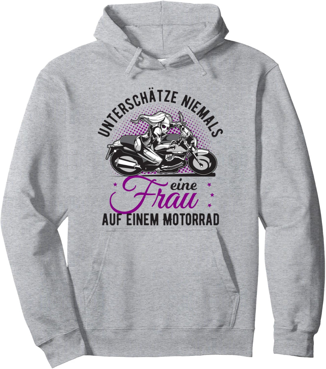 Motorrad Damen Motorradfahrerin Bikerin Pullover Hoodie