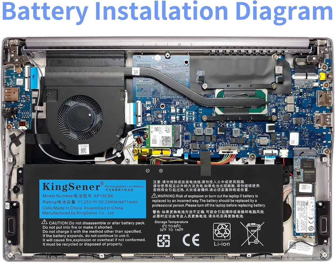 KingSener AP18C8K Laptop Akku für Acer Aspire 5 A514-52 A514-52-58U3 Chromebook 314 C933 Swift 3 SF3