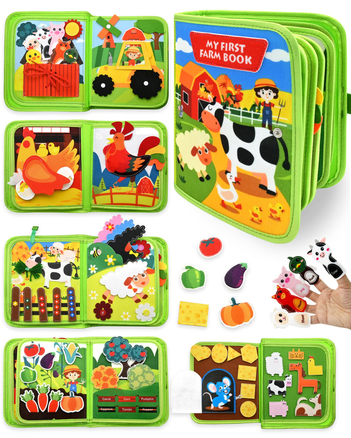 Meafeng® Busy Board Montessori Spielzeug ab 1 2 3 Jahre, 20 in 1 Quiet Book Activity Board mit Bauer