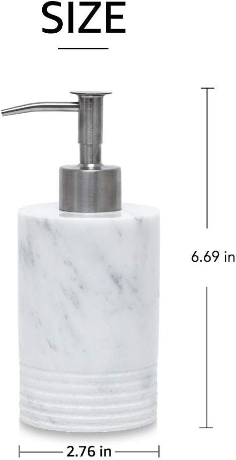 JIMEI Marmor Seifenspender mit Edelstahlpumpe für Bad Küche Arbeitsplatte - Lotion & Flüssigspender