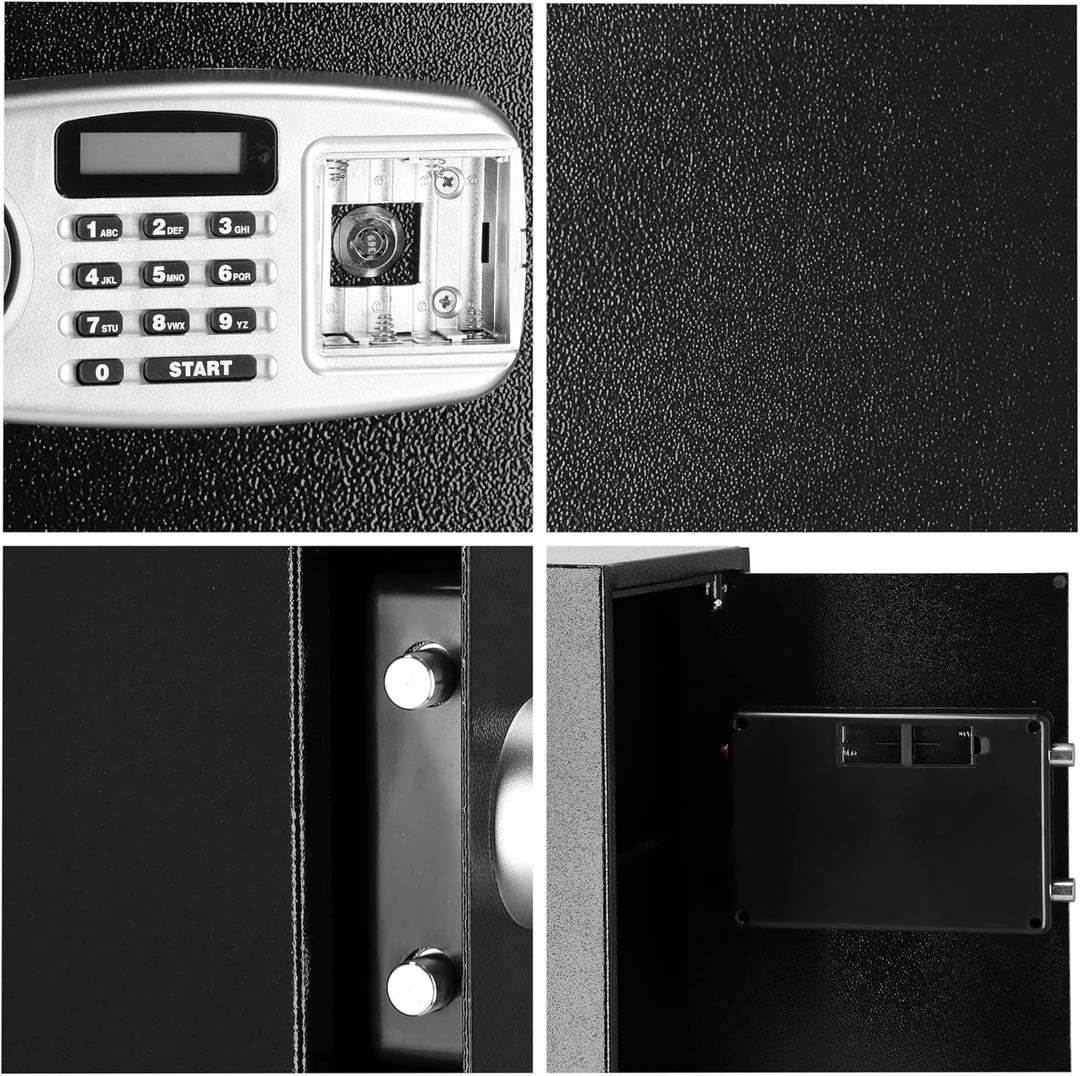 SPRINGOS Tresor Safe mit elektronischem Schloss 2 Schlüssel 35 x 36 x 50 cm Schwarz 35 x 36 x 50 cm,
