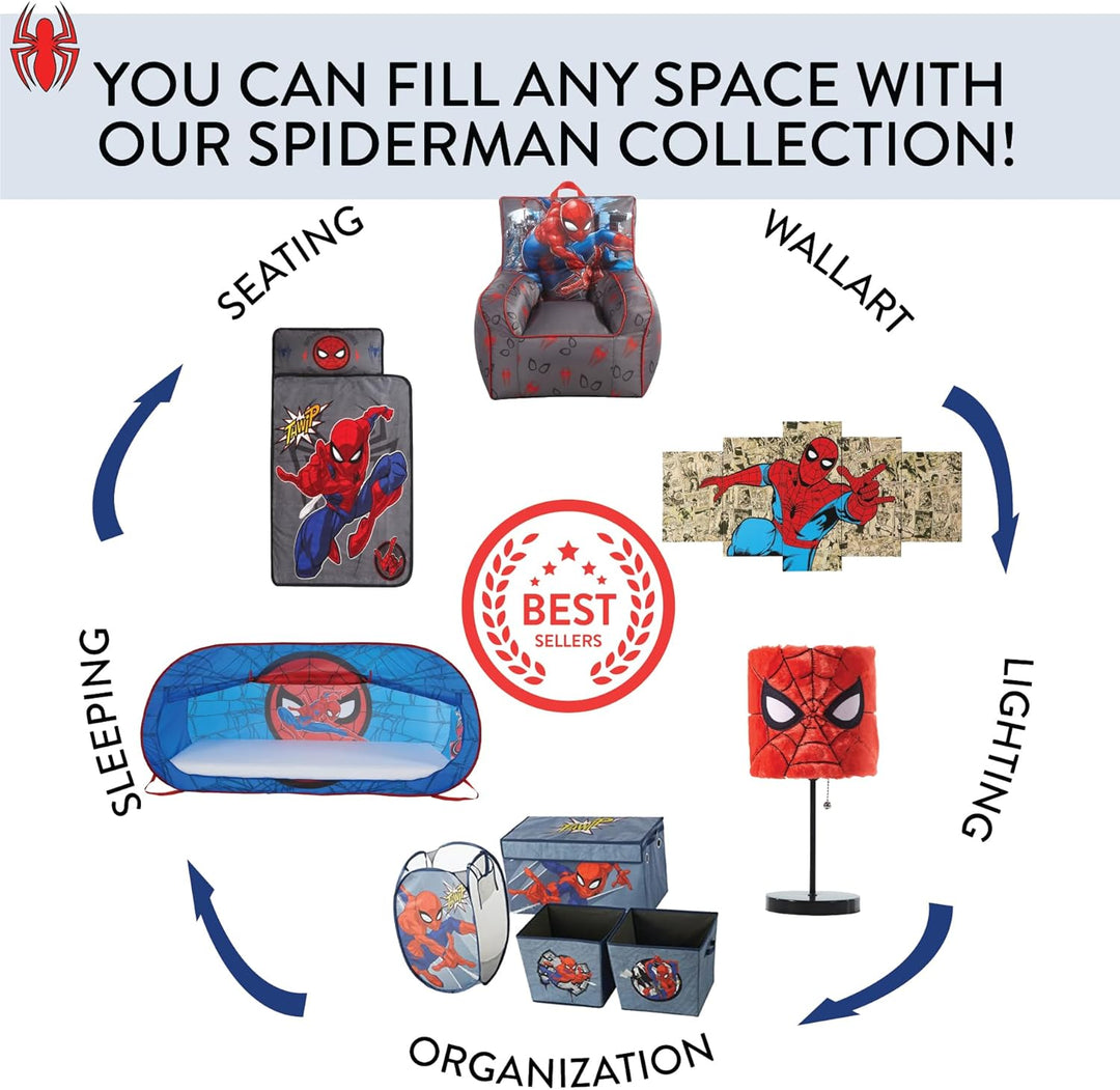 Idea Nuova Marvel Spiderman Aufbewahrungswürfel, zusammenklappbar, Blau, Spiderman