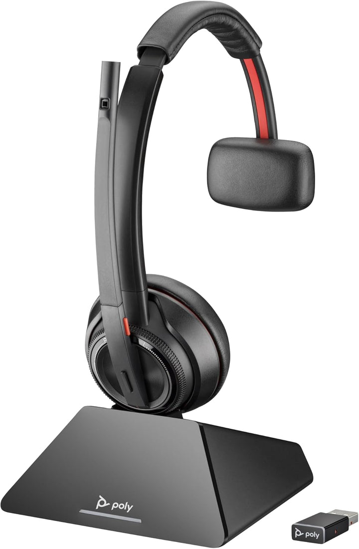 Plantronics DECT Headset Savi W8210-M USB monaural Mono Mono USB-A, Bluetooth, RJ9 PC, Mobile, Deskp