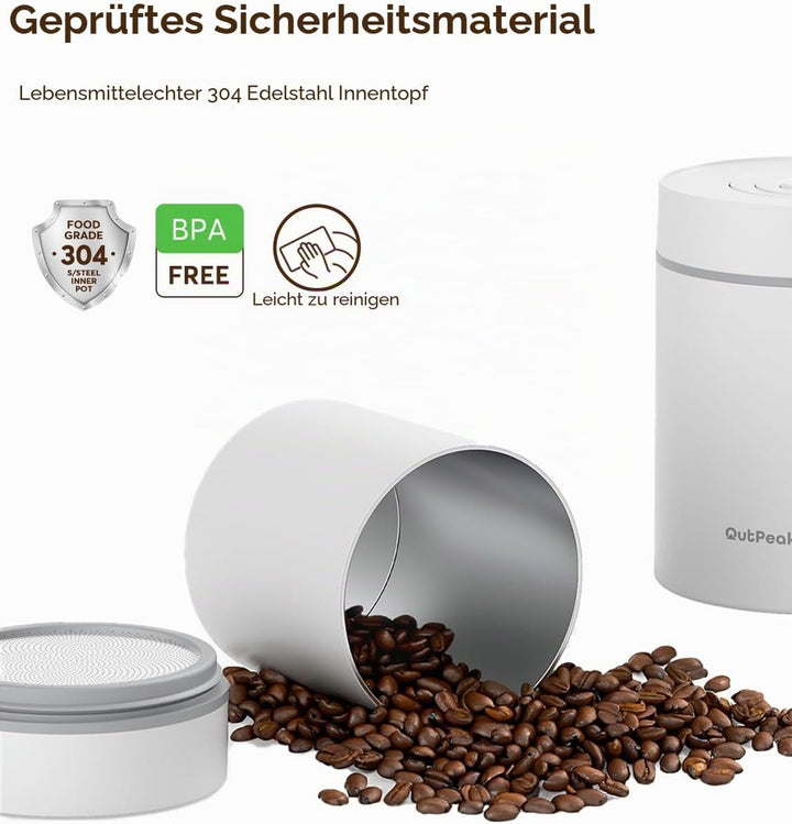 OUTPEAK Neo 2026 Auto Vacuum Coffee Canister, 0.75L Capacity for 249.5 g of Coffee Beans, One Button