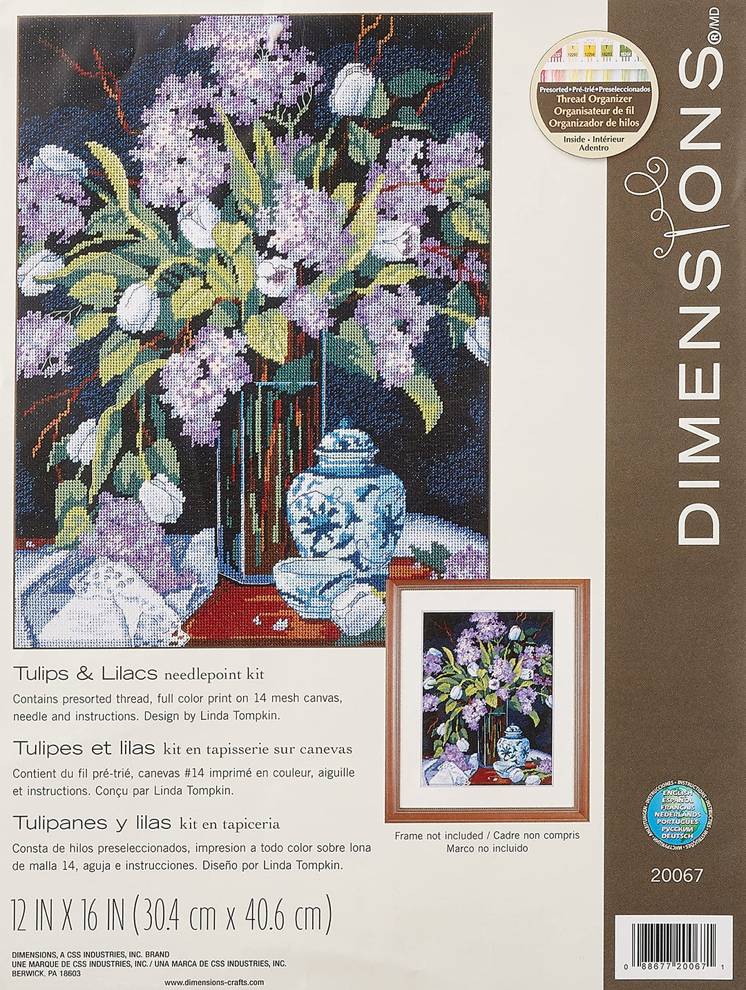 Dimensions Zählmusterpackung mit Zählmuster, Needlecrafts Tulpen & Flieder, Tulpen & Flieder