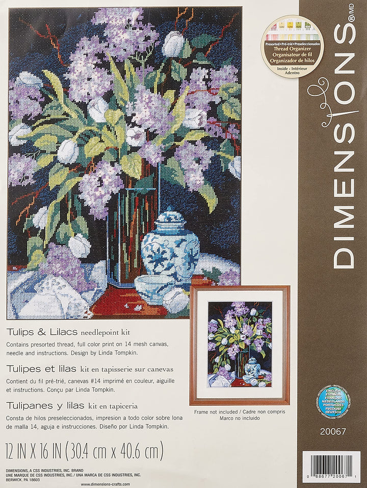 Dimensions Zählmusterpackung mit Zählmuster, Needlecrafts Tulpen & Flieder, Tulpen & Flieder