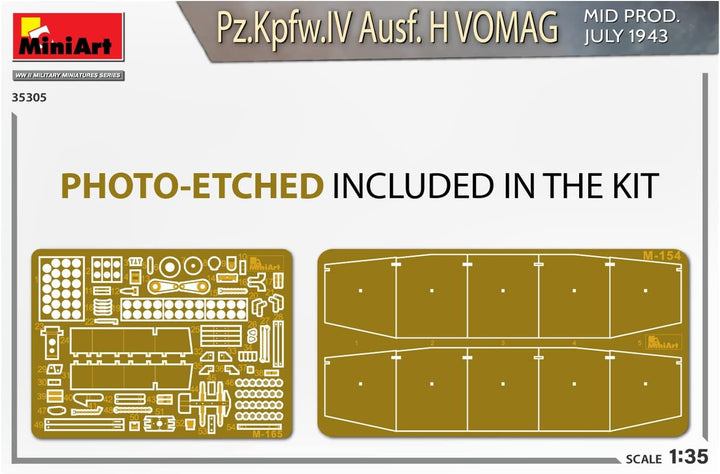 MiniArt MIN35305 1:35-Pz.Kpfw.IV AUSF H Vomag Mid Prod (Int Kit) Massstab Modell