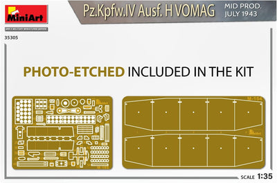 MiniArt MIN35305 1:35-Pz.Kpfw.IV AUSF H Vomag Mid Prod (Int Kit) Massstab Modell