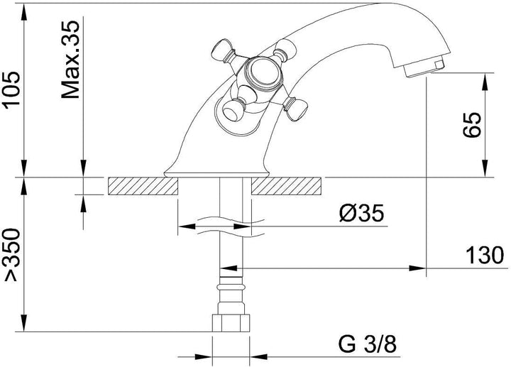 Clever Antigona Waschbeckenarmatur/Wasserhahn, 94474 Lavabo Mit Flaschenhalter, Lavabo Mit Flaschenh