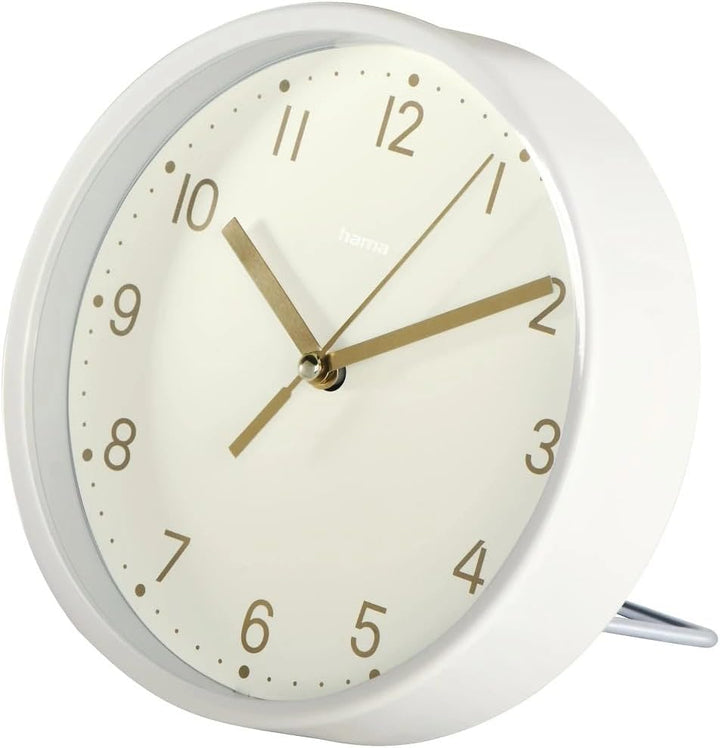 Hama Tischuhr (Uhr ohne Tickgeräusche, analog, kleine Standuhr, dezentes, modernes Design, Quarzuhr