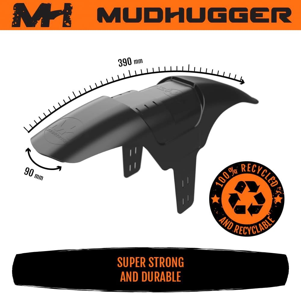 Mudhugger Clip On Front Bike Mudguard Shorty EVO Ziptie, Schwarz