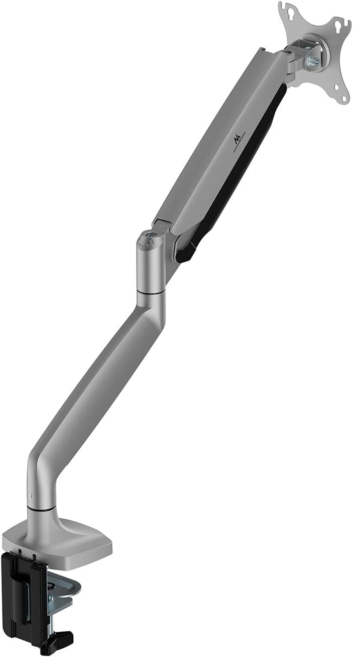 Maclean Doppelarm-Monitorhalterung mit Gasfeder für 17-45" Zoll Bildschirm bis zu 16kg | Tragarm, Ti