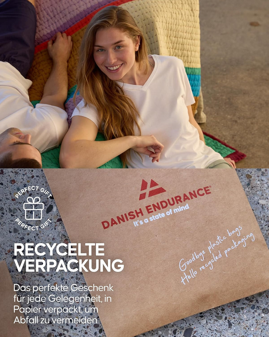 DANISH ENDURANCE Kurzarm T-Shirt aus Modal & Bio-Baumwolle, Rundhals- oder V-Ausschnitt, Atmungsakti
