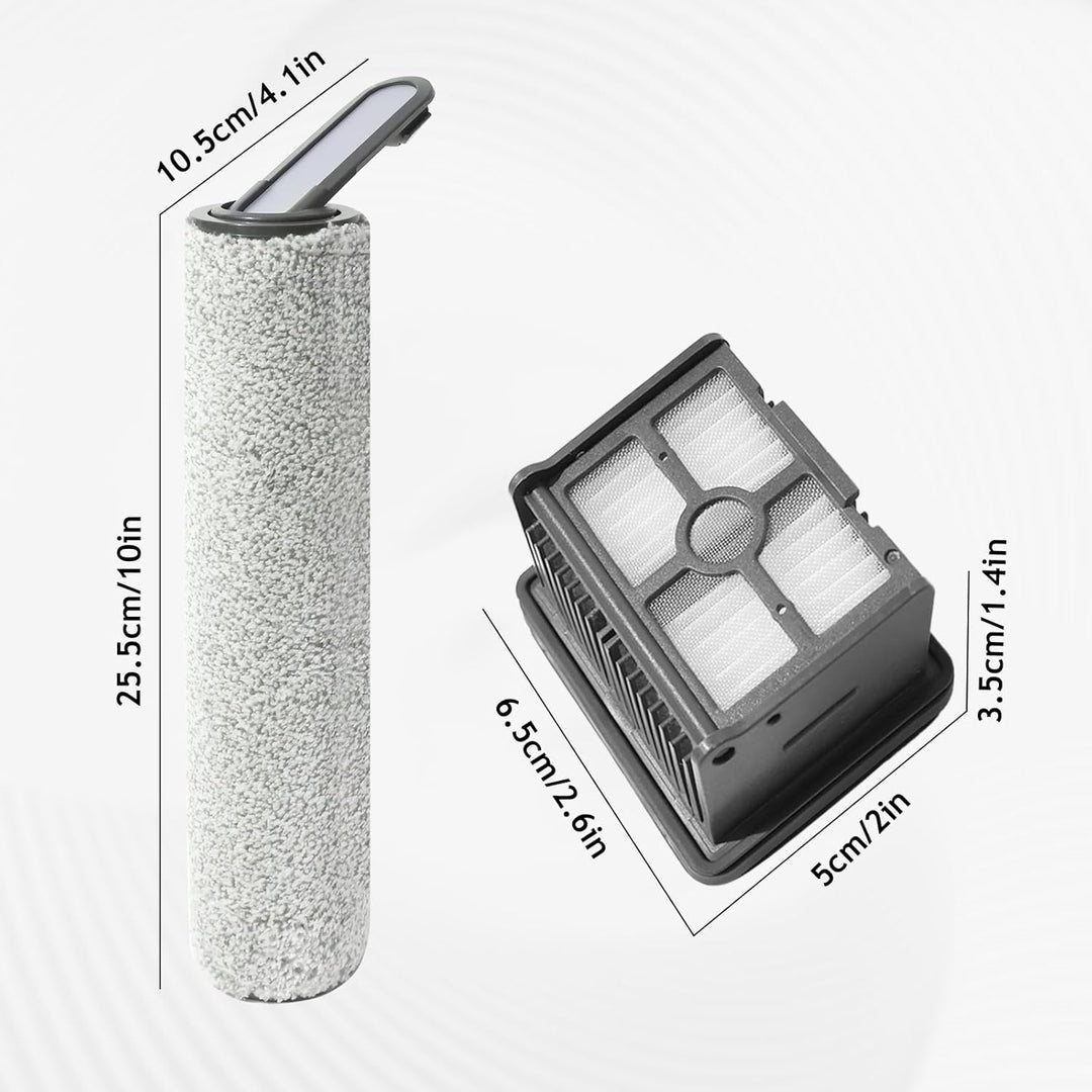 Bürstenrolle + Filter Ersatzteile für Dreame H12S Nass und Trockensauger Zubehör Set, 2 Bürstenrolle