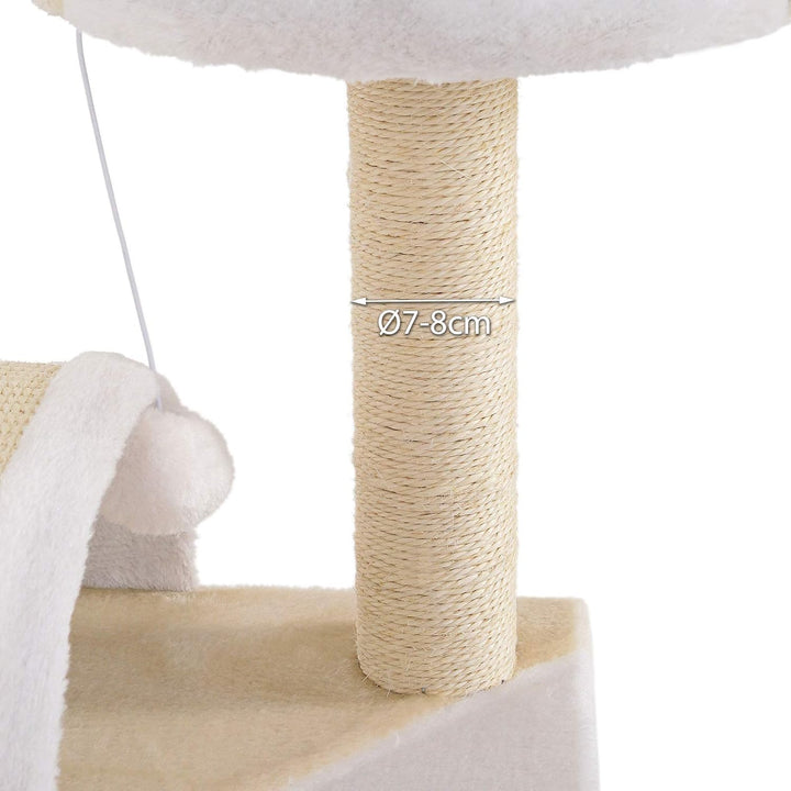 lionto Kratzbaum Kletterbaum Katzenkratzbaum Katzenbaum Höhe 43 cm, beige/weiss Beige/Weiss 43 cm, B