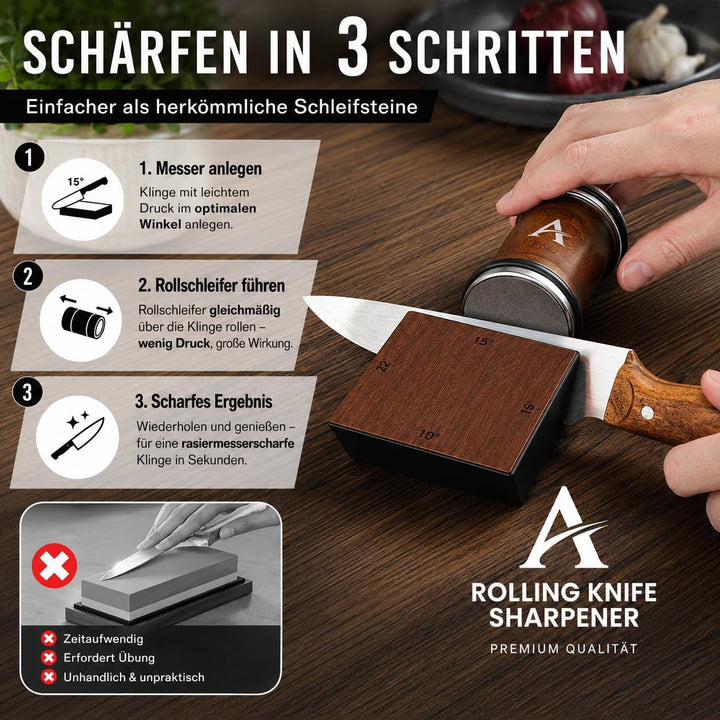 Pro Messerschärfer Bester, Mehrere Blickwinkel Magnetischer Rollschleifer Set - Messerschleifer mit