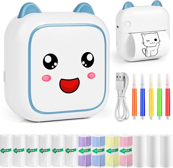 Ambesty Mini Drucker, Mobiler Fotodrucker, Tragbarer Mini Fotodrucker, Wireless Fotodrucker Thermodr