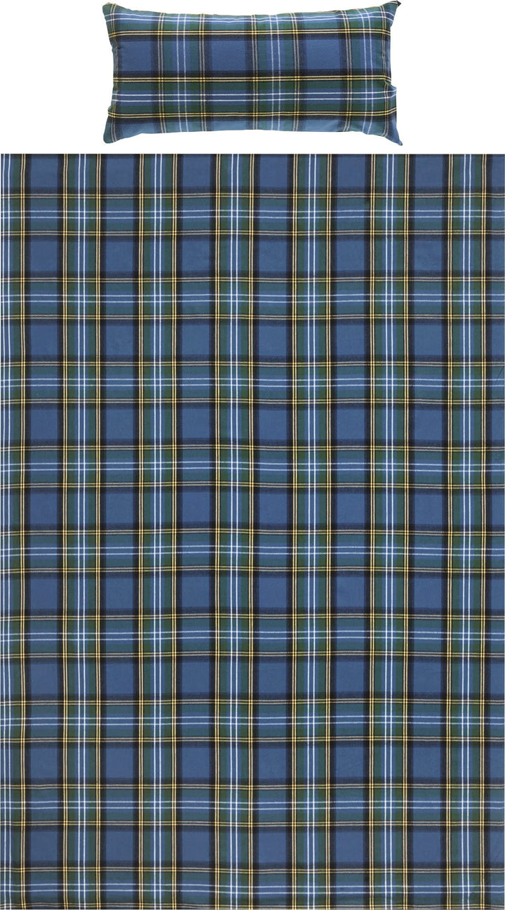 Erwin Müller warme Bettwäsche Flanell buntgewebt blau-grün Grösse 40x80 cm / 135x200 cm - hautsympat