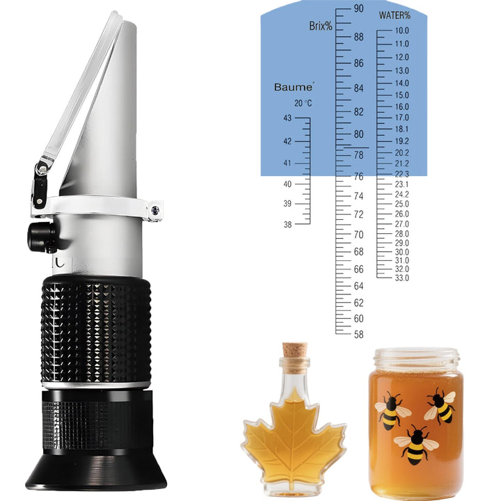 Honig-Ahornsirup-Brix-Refraktometer/58-90 Brix 10-33 Feuchtigkeitsmesser/selbstgebrautes Sucrose-Bra