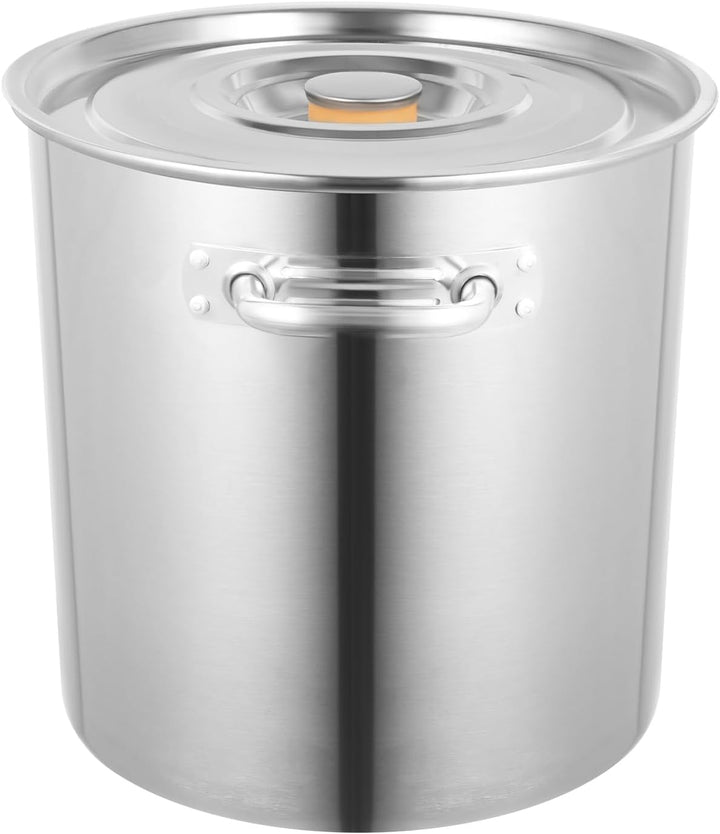 Grosses Catering Kochtopf, 50Liter, Edelstahl Suppentopf mit Deckel, Catering Kochtopf hochtemperatu