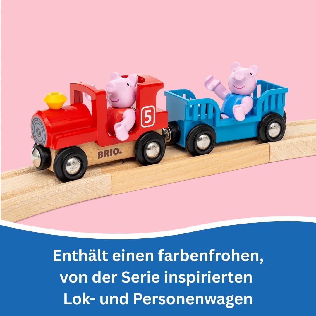 BRIO - Peppa Wutz Eisenbahn-Set - Spielzeug Eisenbahn für Kinder mit Spielfiguren und weiterem Zubeh