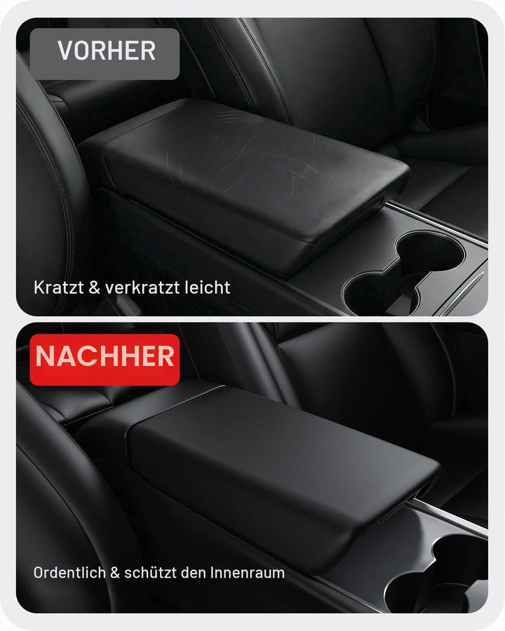 BASENOR Tesla Model 3 Model Y Mittelkonsole Abdeckung TPE Armlehnenabdeckung rutschfeste Schutzabdec