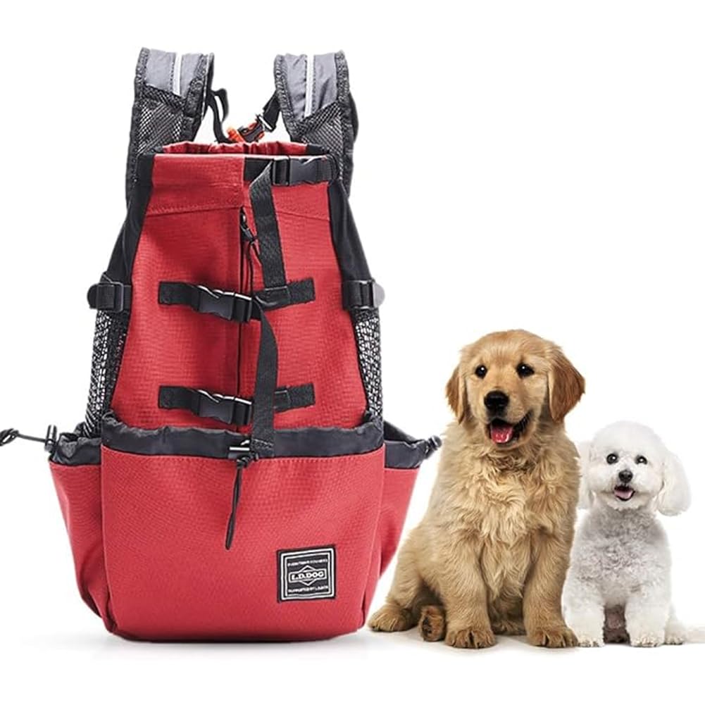Woolala Leichter Haustier-Tragerucksack für kleine und mittelgrosse Hunde und Katzen XL Rot, XL Rot