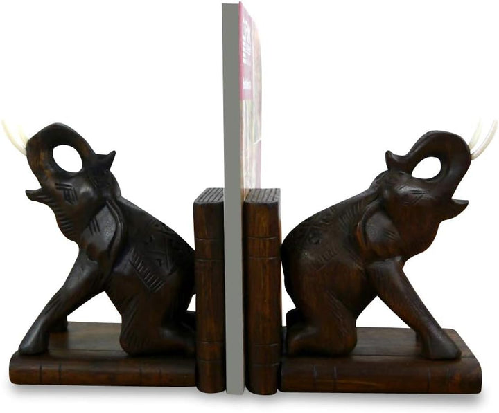 livasia Elefanten Buchstützen, Buchständer, Buchaufsteller, Holzbuchstützen, Tablethalter (Handarbei