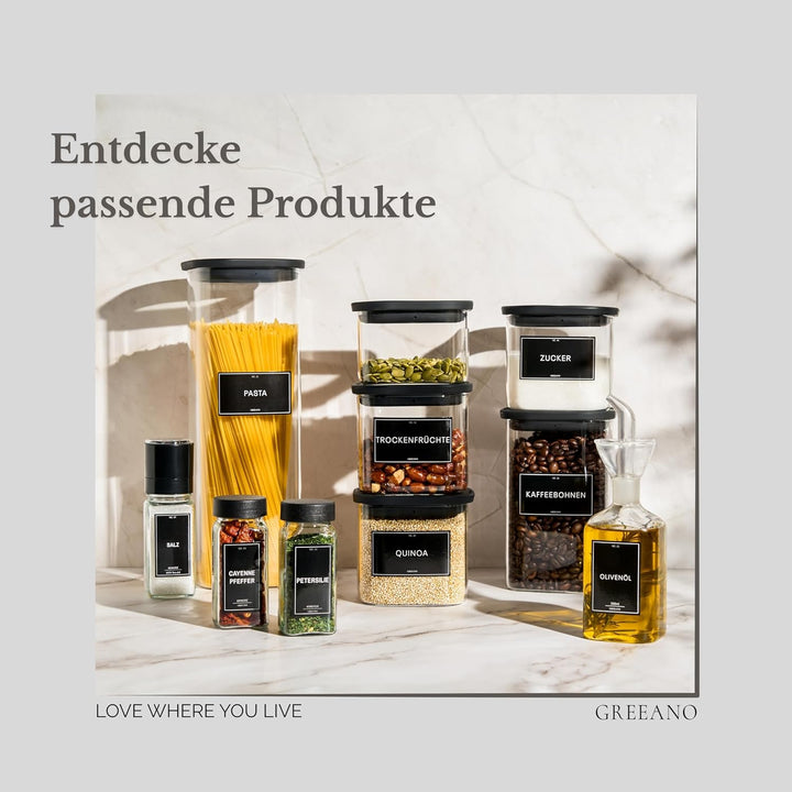 Salz und Pfeffermühle [2er Set] – Hochwertige Gewürzmühle aus Glas mit Keramikmahlwerk – Manuelle Sa