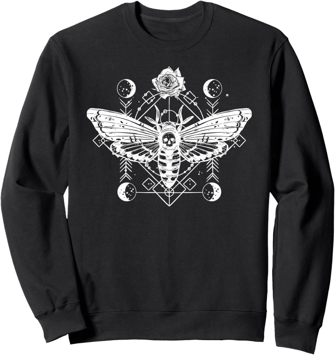 Moon Phases Moth Occult Rose Witchcraft Magic Okkult Gothic Sweatshirt