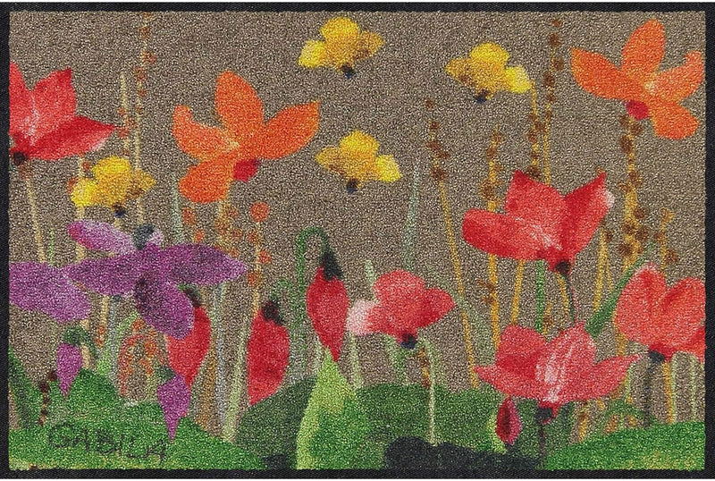 Rosina Wachtmeister Ciclamini 050x075 cm Eingangs-Matte bunt Blumen Fussabtreter Sauberlaufmatte was
