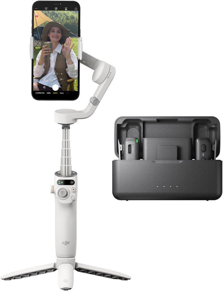 DJI Osmo Mobile 6 Premium Vlogging Combo, Intell. Handy-Gimbal, Objektverf., integr. Verlängerungsst