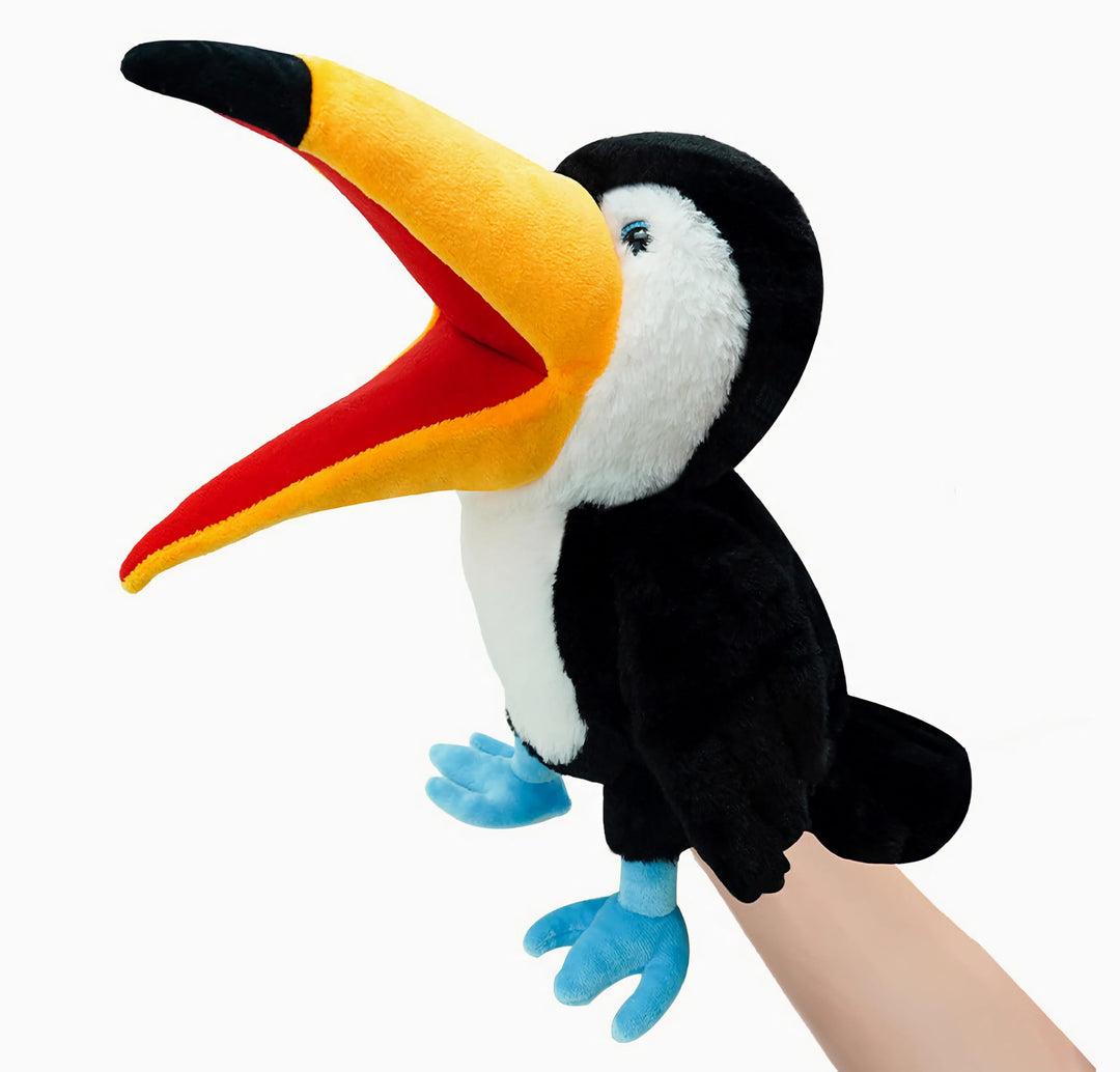 LOMTRATS Vogel-Handpuppen für Kinder, Kleinkinder, einschliesslich Papageien, Pfauen usw. mit bewegl