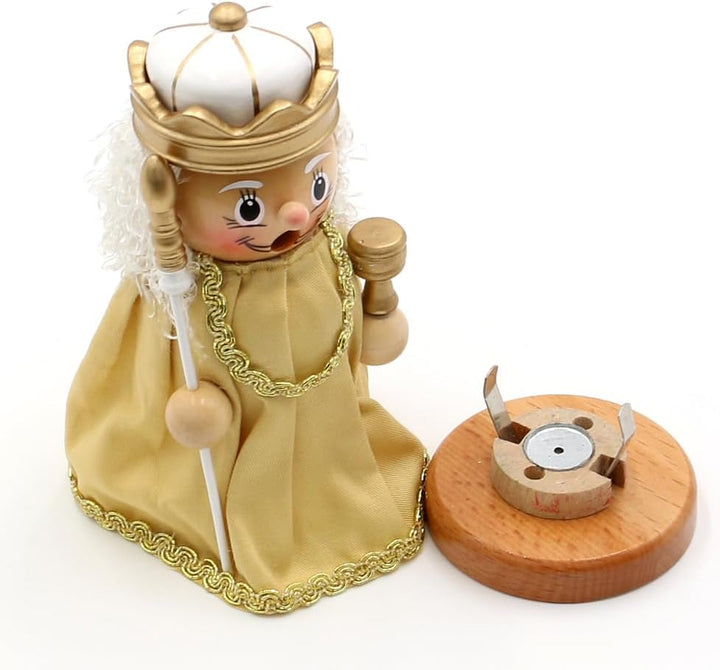 Dekohelden24 Holz Räuchermann, Räucherfigur, Rauchfigur, Räuchermännchen als Märchenfigur Königin mi