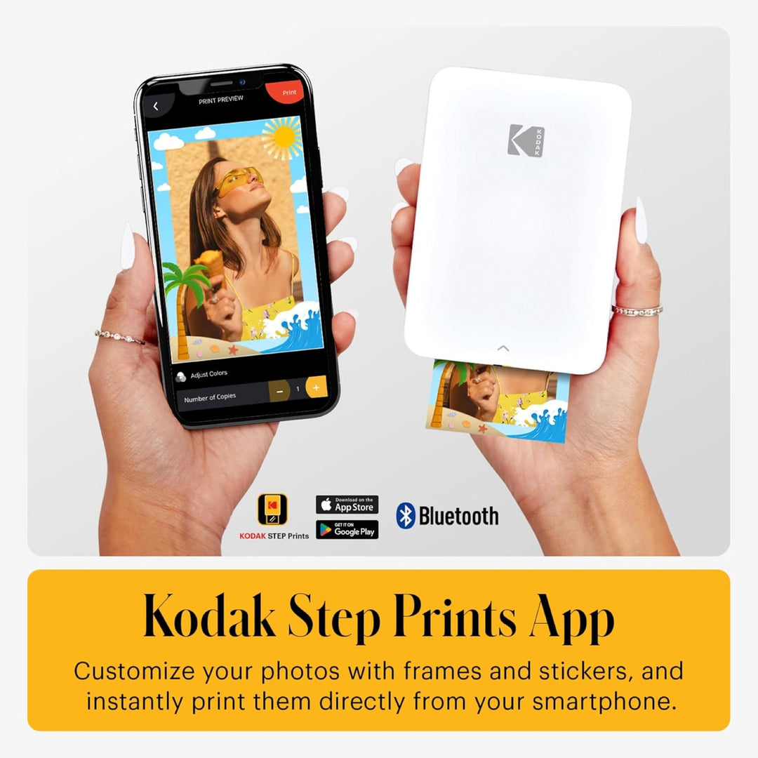 Kodak Step Slim Mobiler Sofortbild-Fotodrucker – Kit: 20 Packung Zinkpapier, Etui