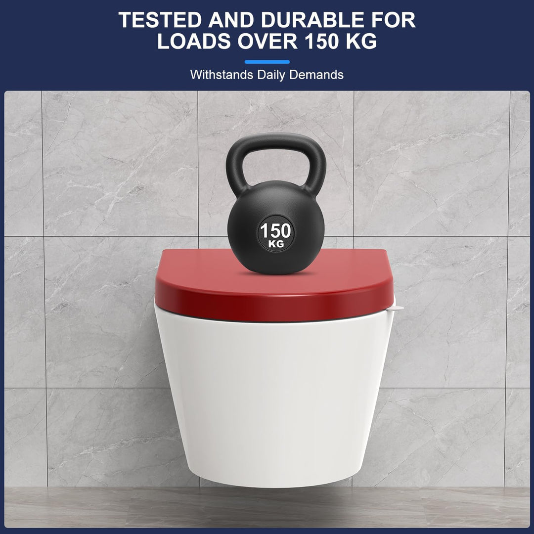YEAUPE PRO Toilettendeckel mit Absenkautomatik D-Form [KURZ],WC Sitz mit Puller Lid,Toilettensitz mi