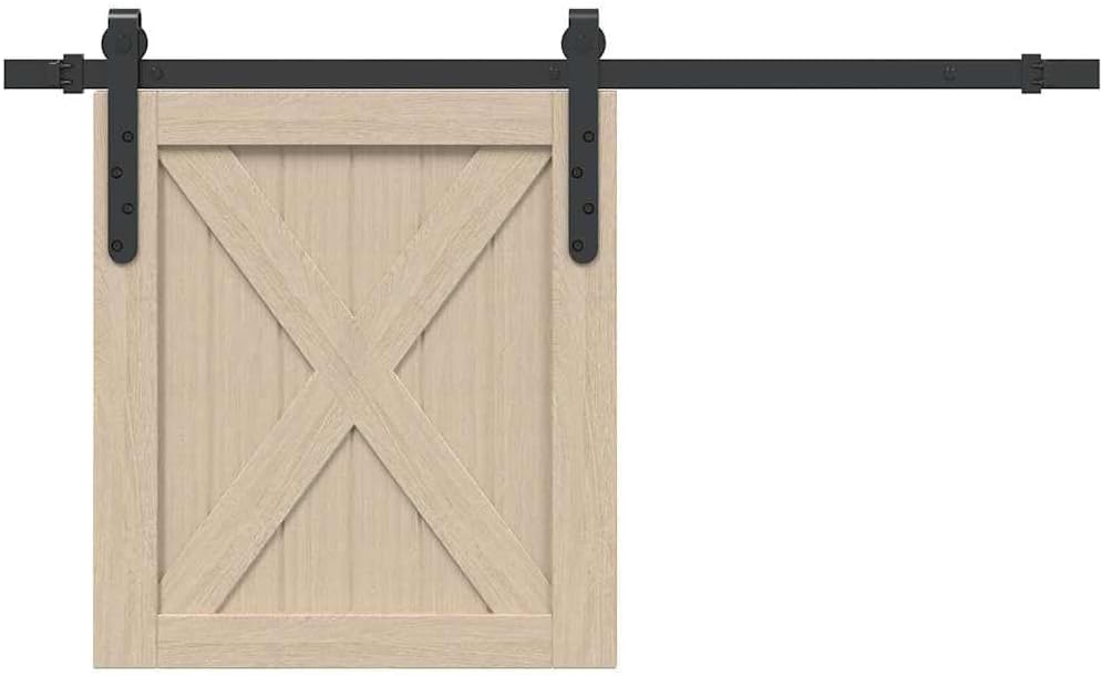 vidaXL Schiebetürbeschlag Set für Schranktüren 91 cm Karbonstahl, Schiebetürbeschlag Schrank, Schieb