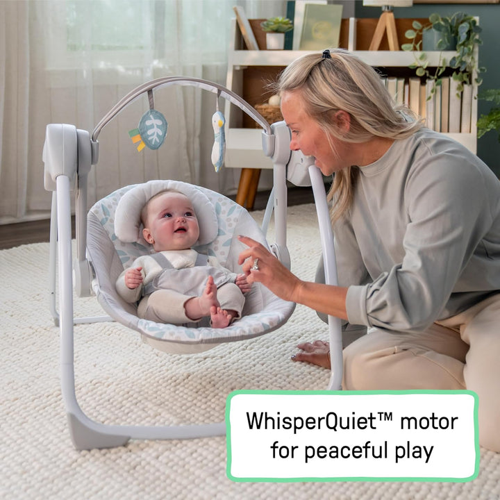Ingenuity Comfort 2 Go Tragbare Babyschaukel - Endless Bloom - 6 Geschwindigkeiten - 10 Melodien - 2