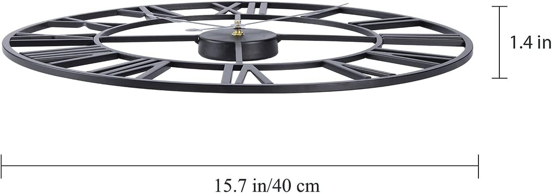 ACCSHINE Wanduhr Gross Ohne TickgeräUsche Lautlos 40cm Römische Ziffer Quarz Batterie Betriebene Wan