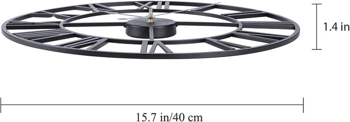 ACCSHINE Wanduhr Gross Ohne TickgeräUsche Lautlos 40cm Römische Ziffer Quarz Batterie Betriebene Wan