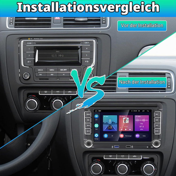 Hikity 2G 32G Autoradio mit DAB Navi für VW Passat B6 B7 Golf 5 6 Touran Polo Caddy SEAT 7 Zoll Dopp