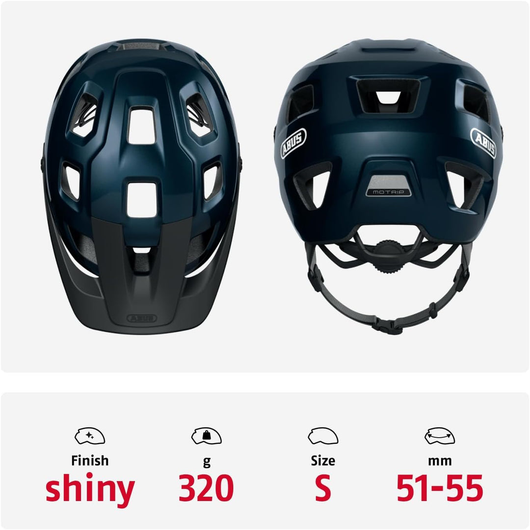 ABUS MTB-Helm MoTrip - robuster Fahrradhelm mit höhenverstellbarem Schirm für Mountainbiker - indivi