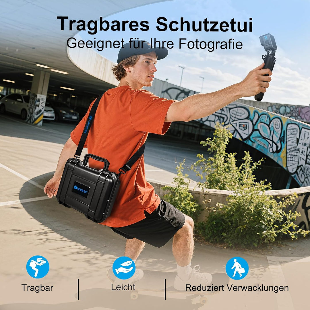 LEKUFEE Tragbare wasserdichte Tragetasche für Gopro Hero 12/11/10/9/8/GoProMedia Mod/GoPro Volta/Cre