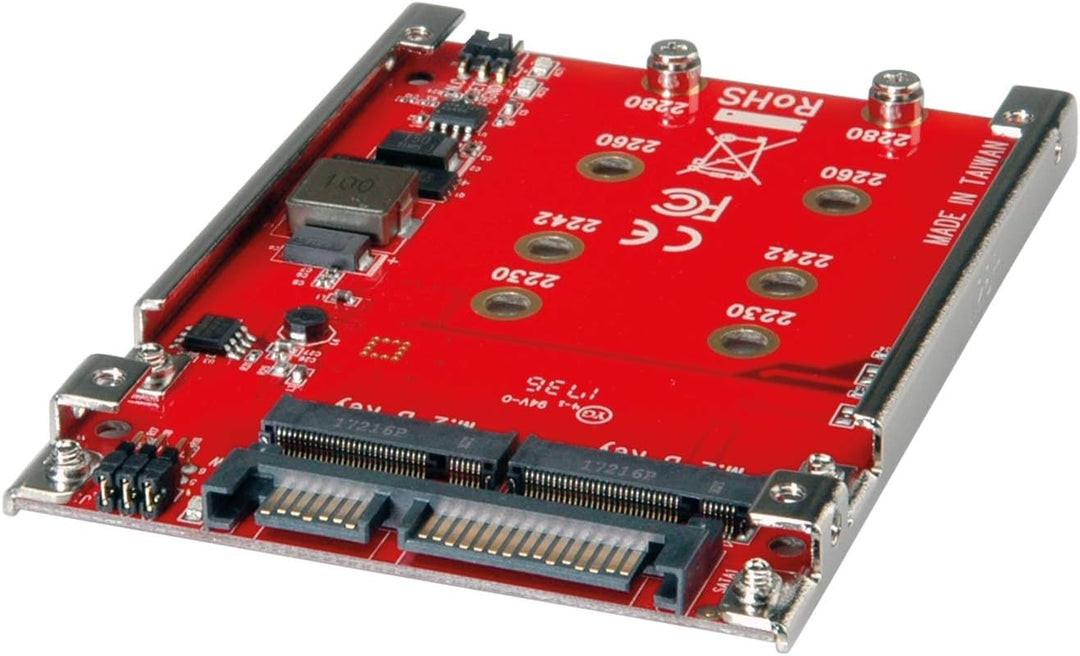 ROLINE M.2 zu SATA III SSD H/W Adapter, 2x M.2 NGFF SSD, Boot- und RAID-fähig
