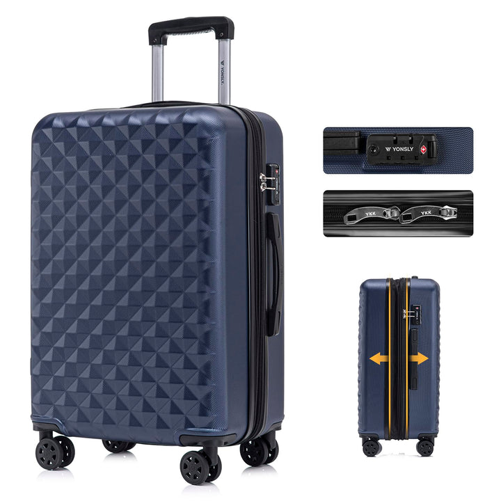 Reisekoffer Suitcase, Erweiterbarer Hartschalenkoffer Trolley mit TSA-Schloss und hochwertigem YKK-R